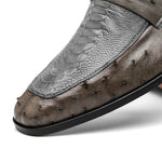 Marco Di Milano Fangio Ostrich Penny Loafer Serpentine Grey