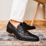 Marco Di Milano Fangio Ostrich Penny Loafer Black