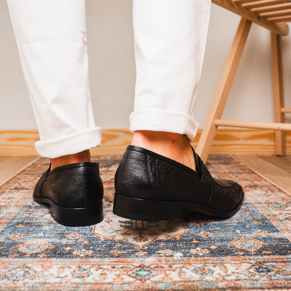 Marco Di Milano Fangio Ostrich Penny Loafer Black