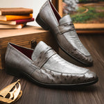 Marco Di Milano Fangio Ostrich Penny Loafer Serpentine Grey