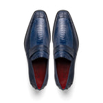 Marco Di Milano Fangio Ostrich Penny Loafers Denim Blue