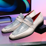 Marco Di Milano Fangio Ostrich Penny Loafers Grey