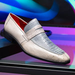 Marco Di Milano Fangio Ostrich Penny Loafers Grey