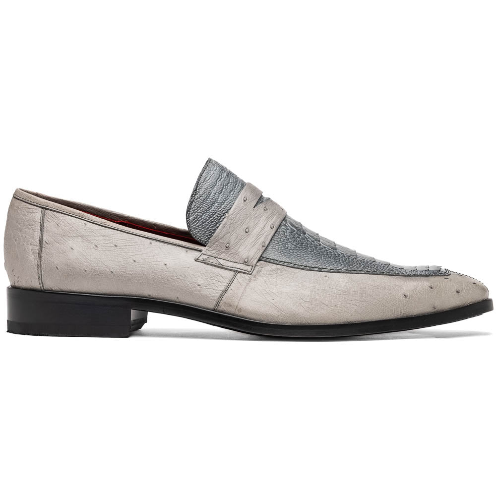 Marco Di Milano Fangio Ostrich Penny Loafers Grey
