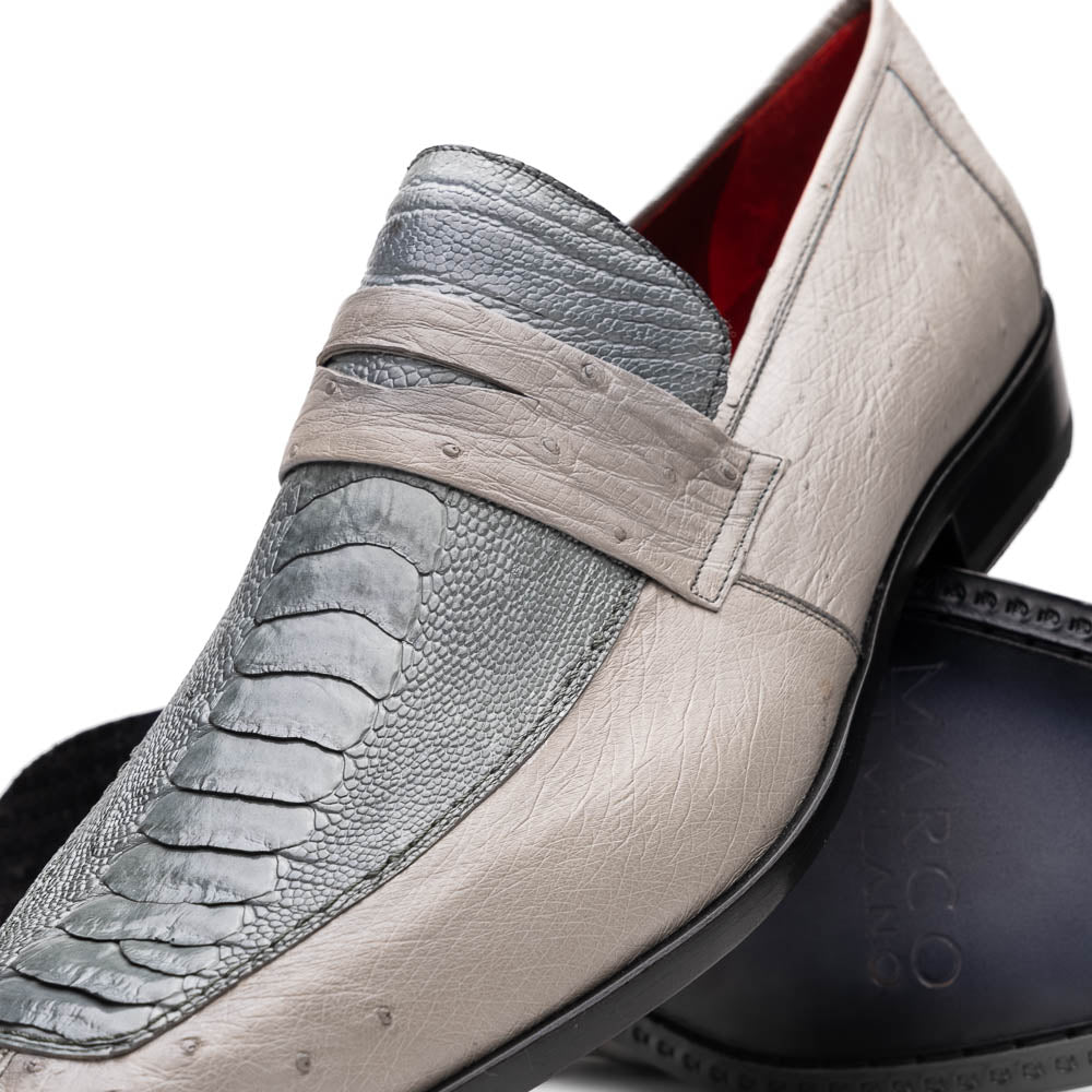 Marco Di Milano Fangio Ostrich Penny Loafers Grey