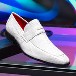 Marco Di Milano Fangio Ostrich Penny Loafers White