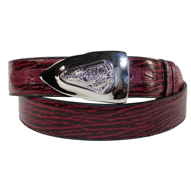 Fennix 306 Calfskin & Alligator Belt Bordo