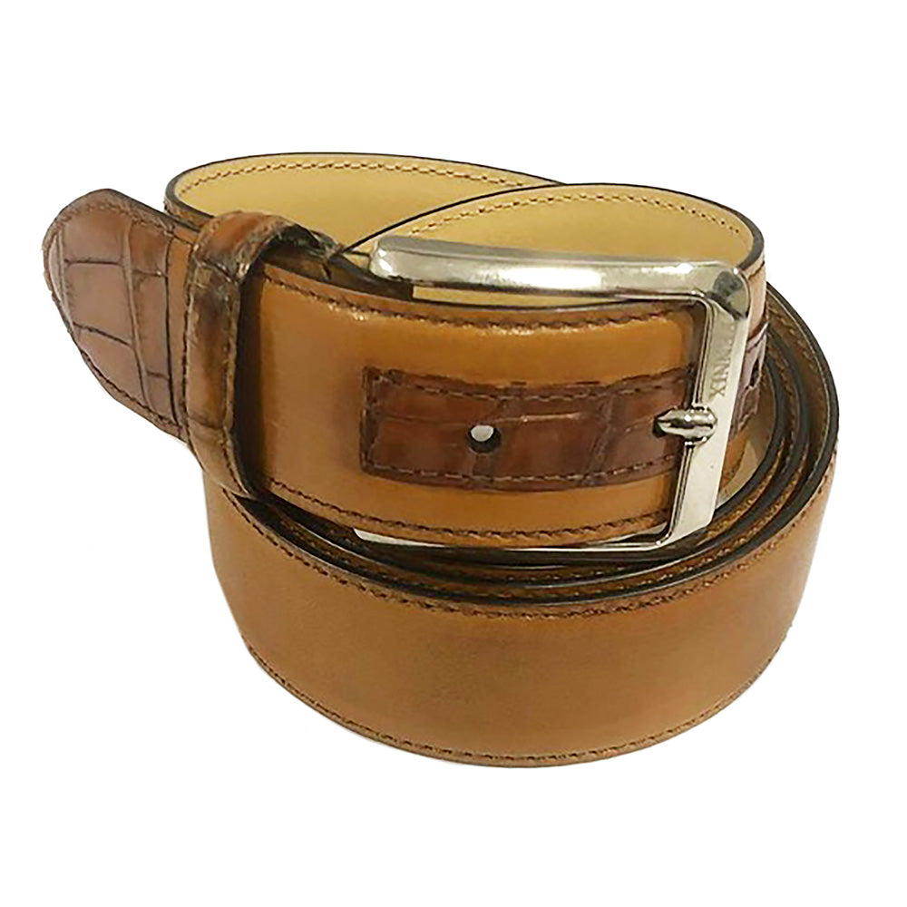 Fennix 307 Calfskin & Alligator Belt Cognac