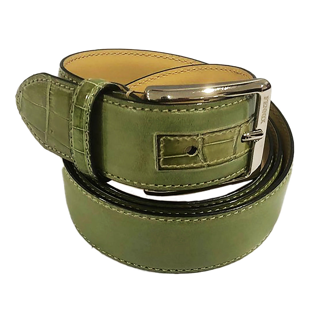 Fennix 307 Calfskin & Alligator Belt Olive