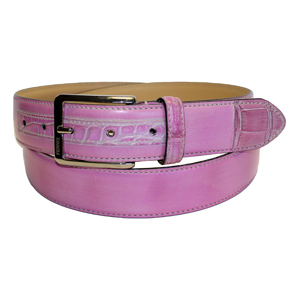 Fennix 307 Calfskin & Alligator Belt Pink