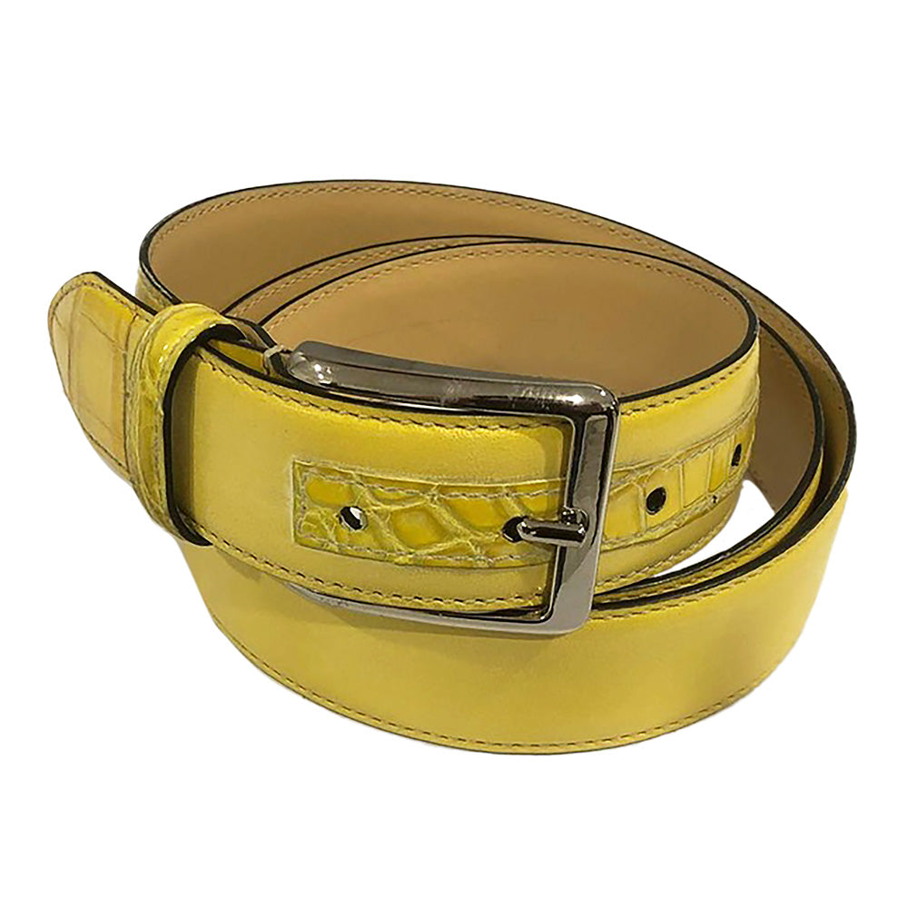 Fennix 307 Calfskin & Alligator Belt Yellow