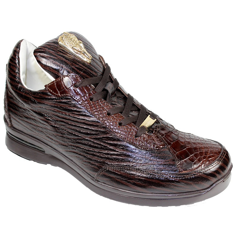 Fennix Alex Alligator and Deer Lace-up Sneakers Brown