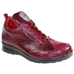Fennix Alex Calfskin & Alligator Sneakers Bordo