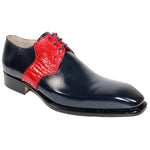 Fennix Arthur Calfskin & Alligator Shoes Navy / Red