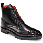 Fennix Bastian Genuine Alligator/ Leather Boots Black