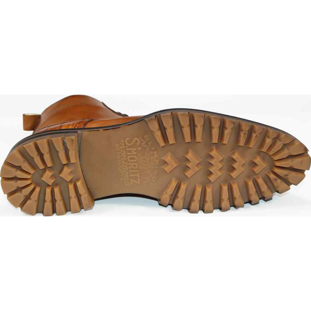 Fennix Bastian Genuine Alligator/ Leather Boots Gold