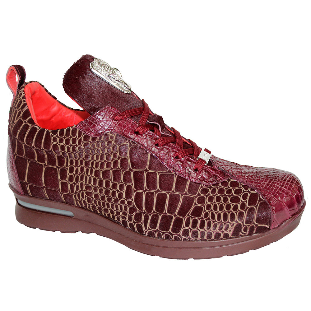 Fennix Bentley Alligator & Pony Sneakers Burgundy