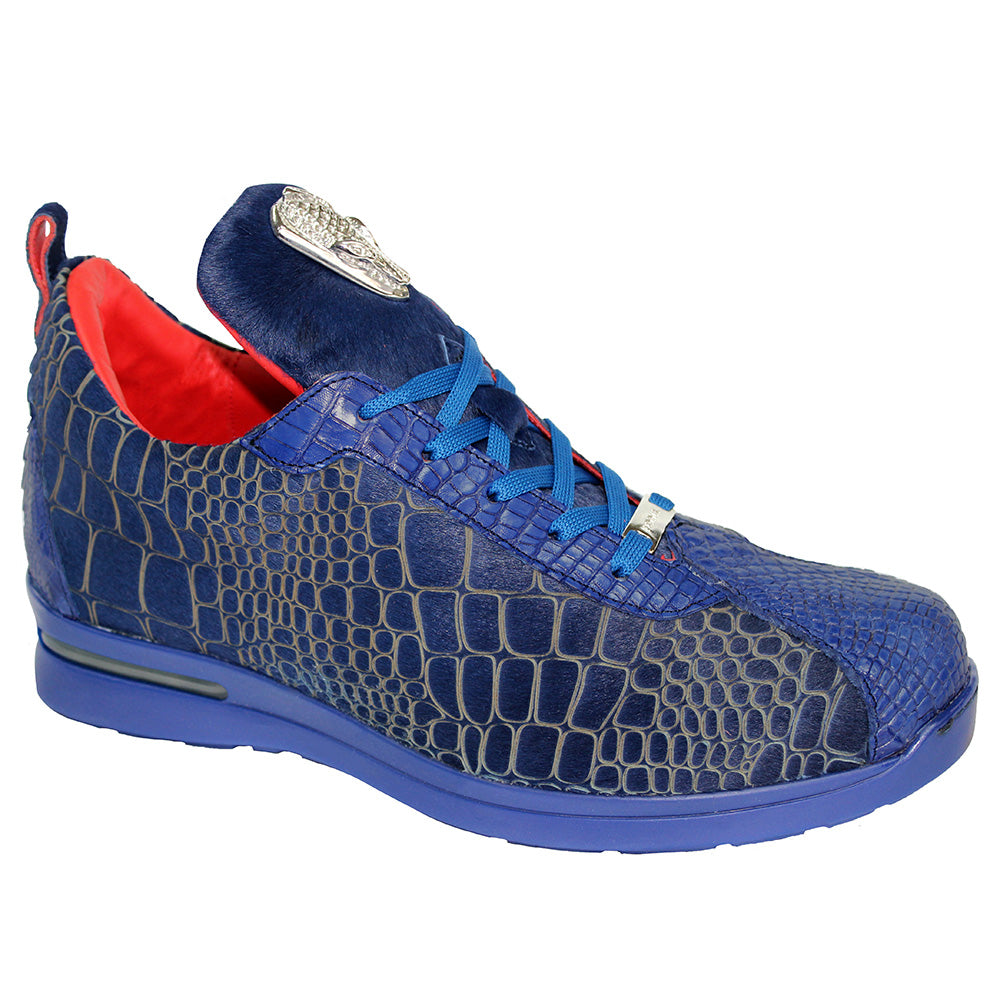 Fennix Bentley Alligator & Pony Sneakers Saphire