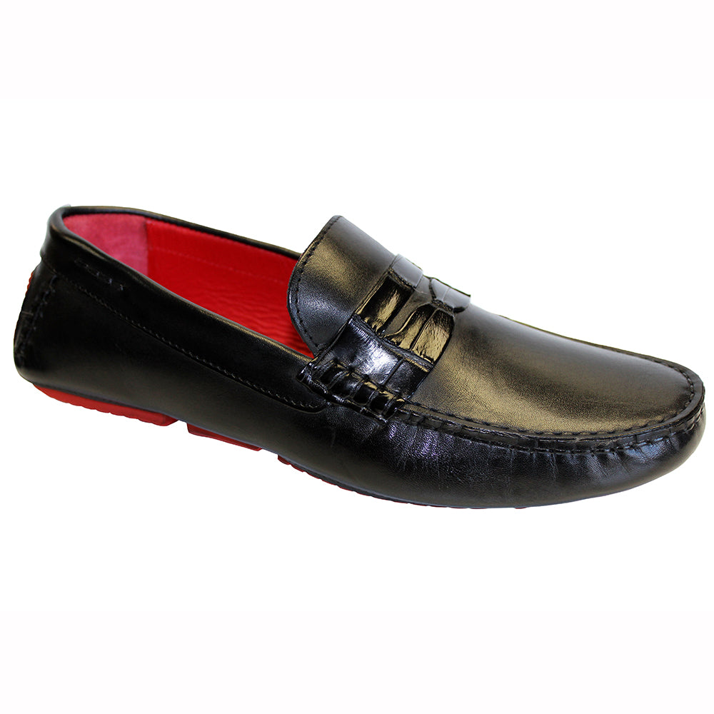 Fennix Caleb Leather & Alligator Loafers Black
