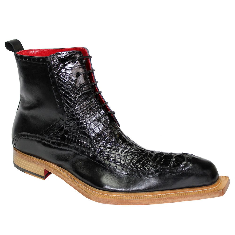 Fennix Colton Calfskin & Alligator Boots Black