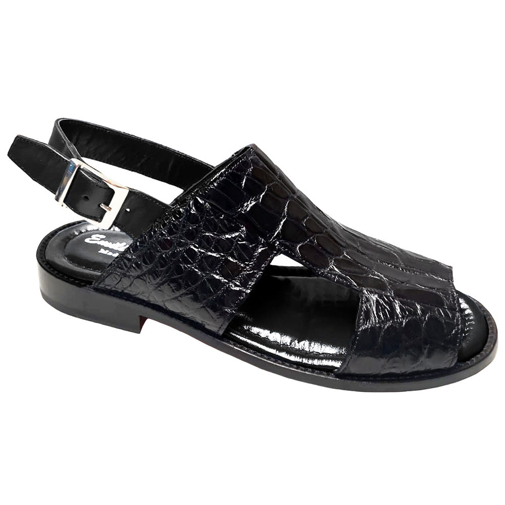 Fennix Diego Alligator Sandals Black