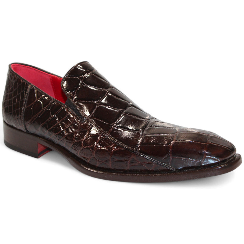 Fennix Dustin Genuine Alligator Shoes Chocolate
