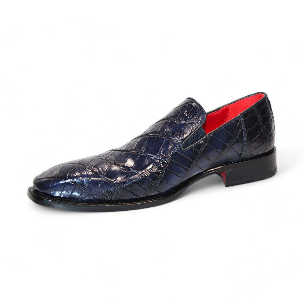 Fennix Dustin Genuine Alligator Shoes Navy