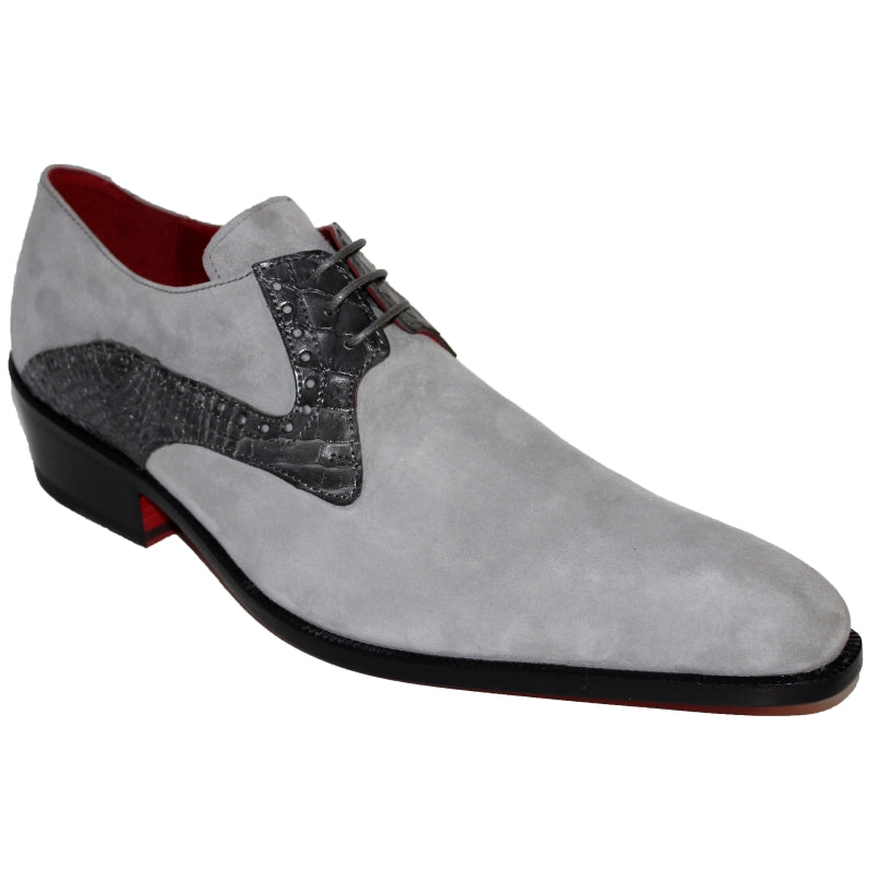 Fennix Arthur Calfskin & Alligator Shoes Gray