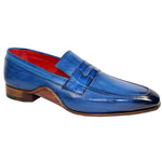 Fennix Edward Calfskin & Alligator Penny Loafers Antique Blue