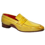 Fennix Edward Calfskin & Alligator Penny Loafers Antique Yellow