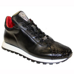 Fennix Felix Leather & Alligator Sneakers Black