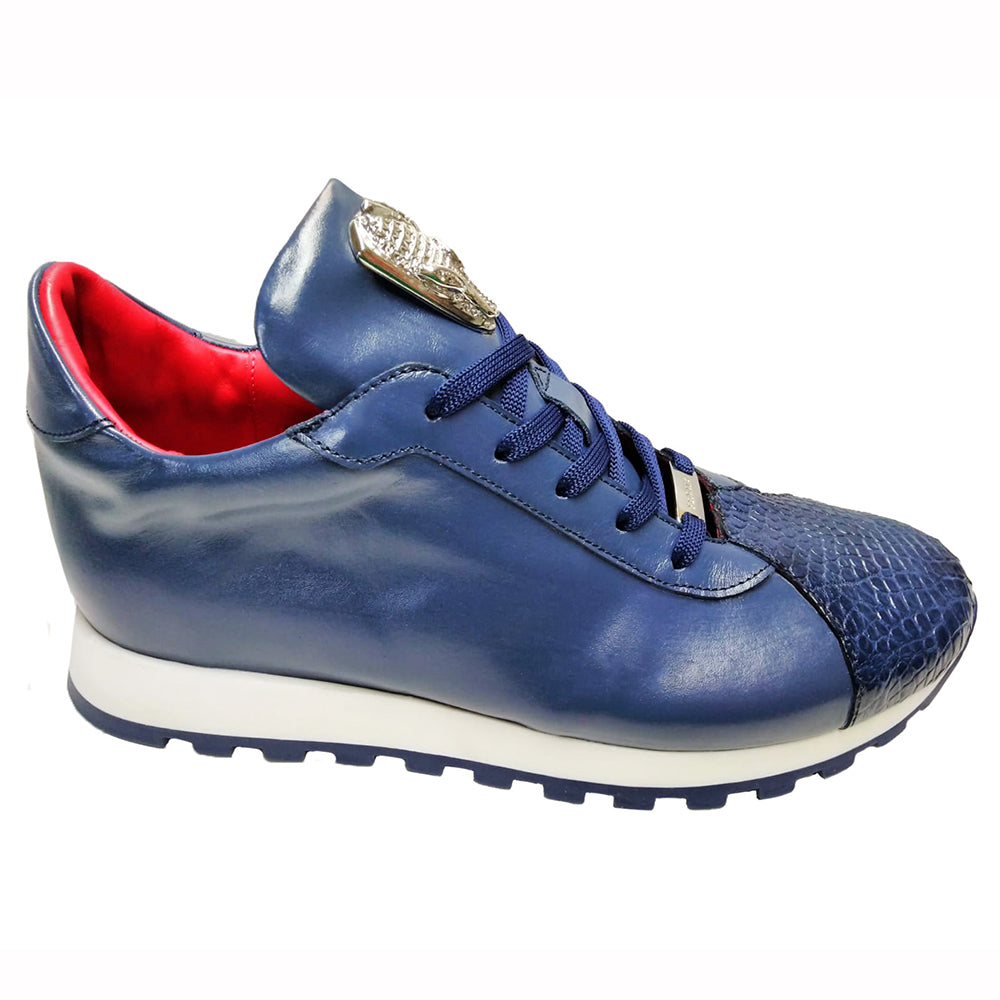 Fennix Felix Leather & Alligator Sneakers Blue