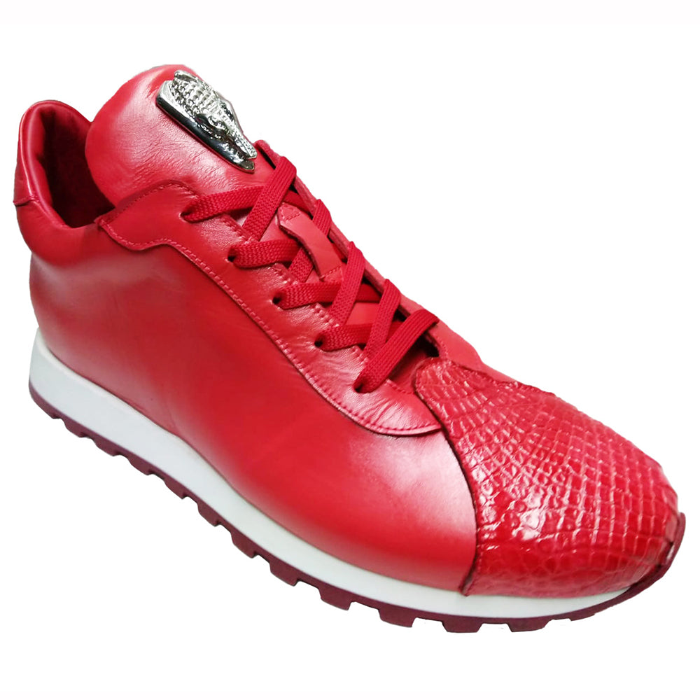 Fennix Felix Leather & Alligator Sneakers Red