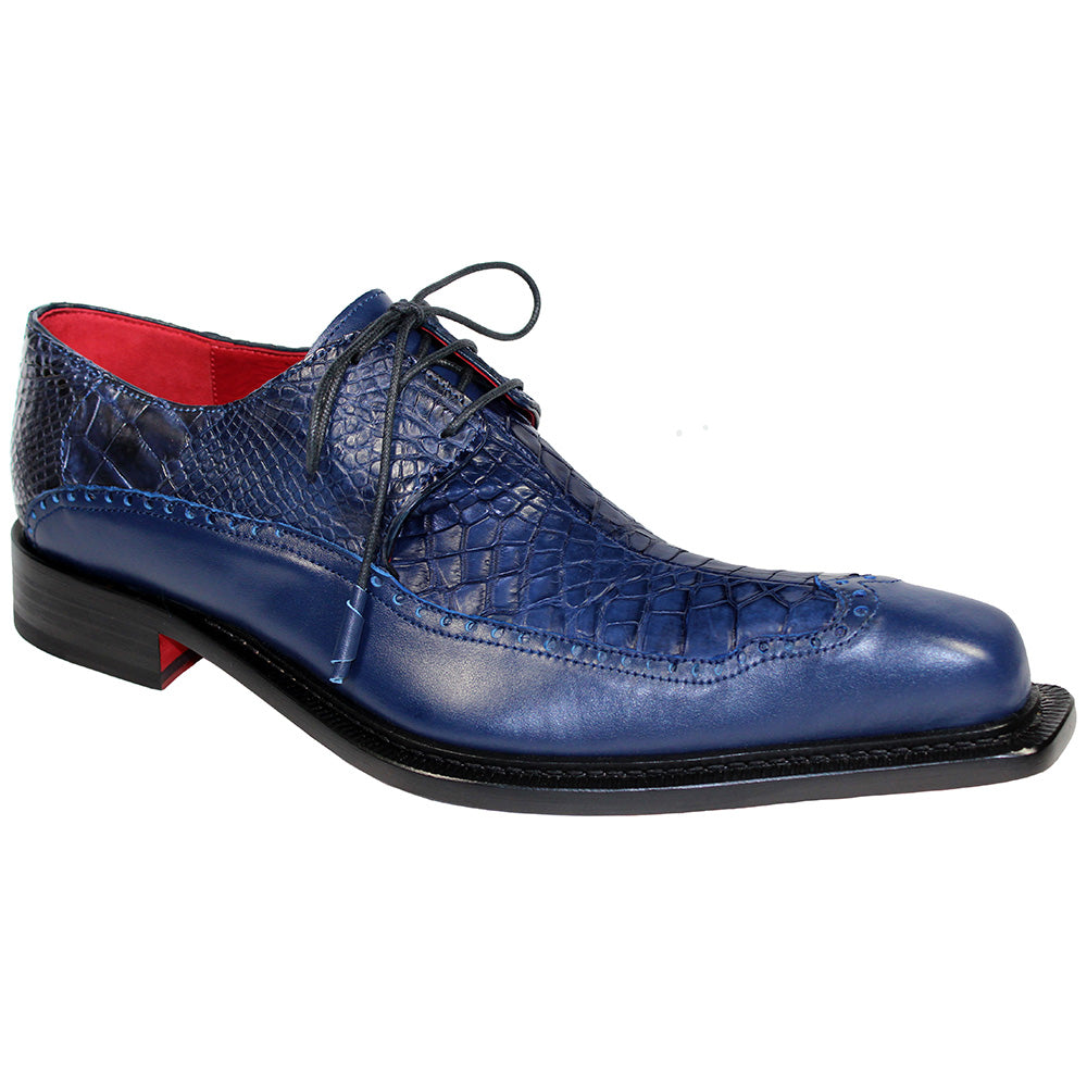 Fennix Finley Calfskin / Alligator Shoes Blue