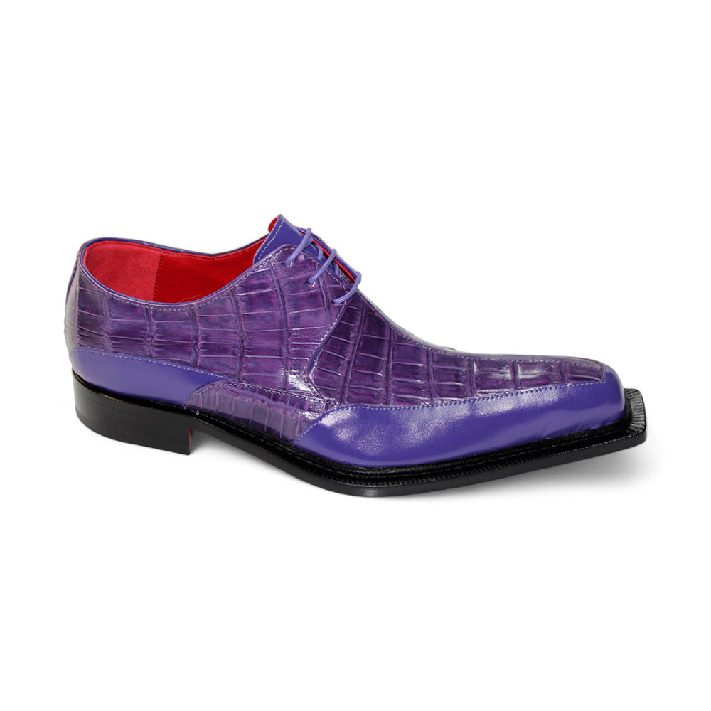 Fennix Frank Genuine Alligator/ Leather Shoes Purple