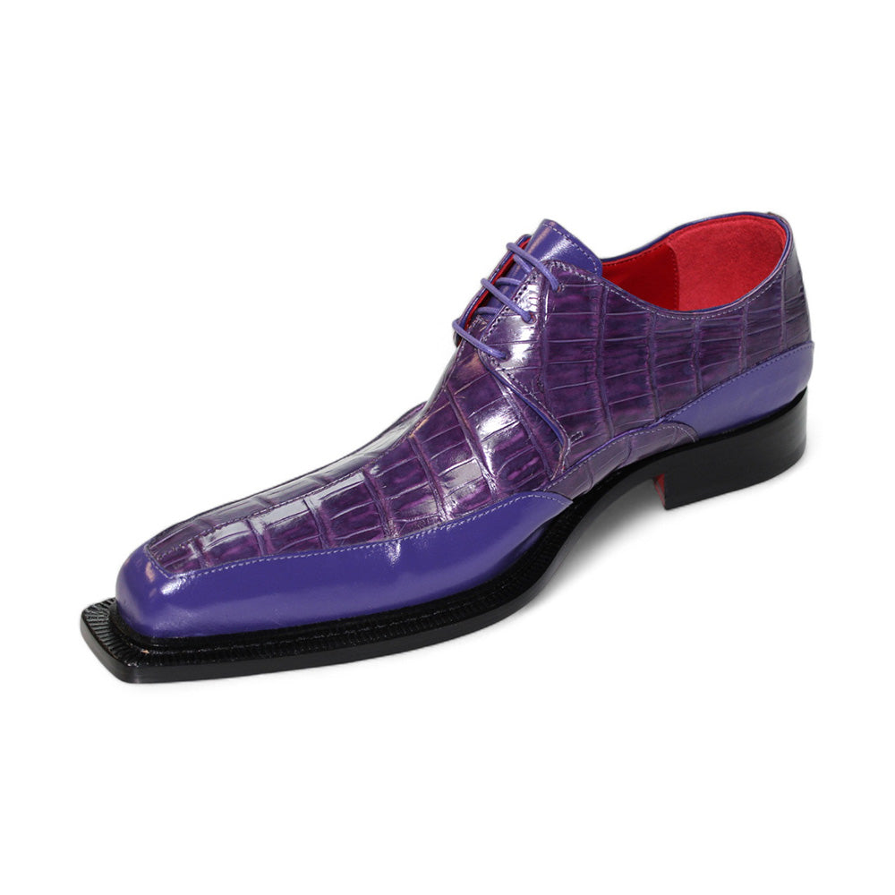 Fennix Frank Genuine Alligator/ Leather Shoes Purple