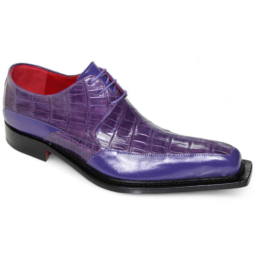 Fennix Frank Genuine Alligator/ Leather Shoes Purple