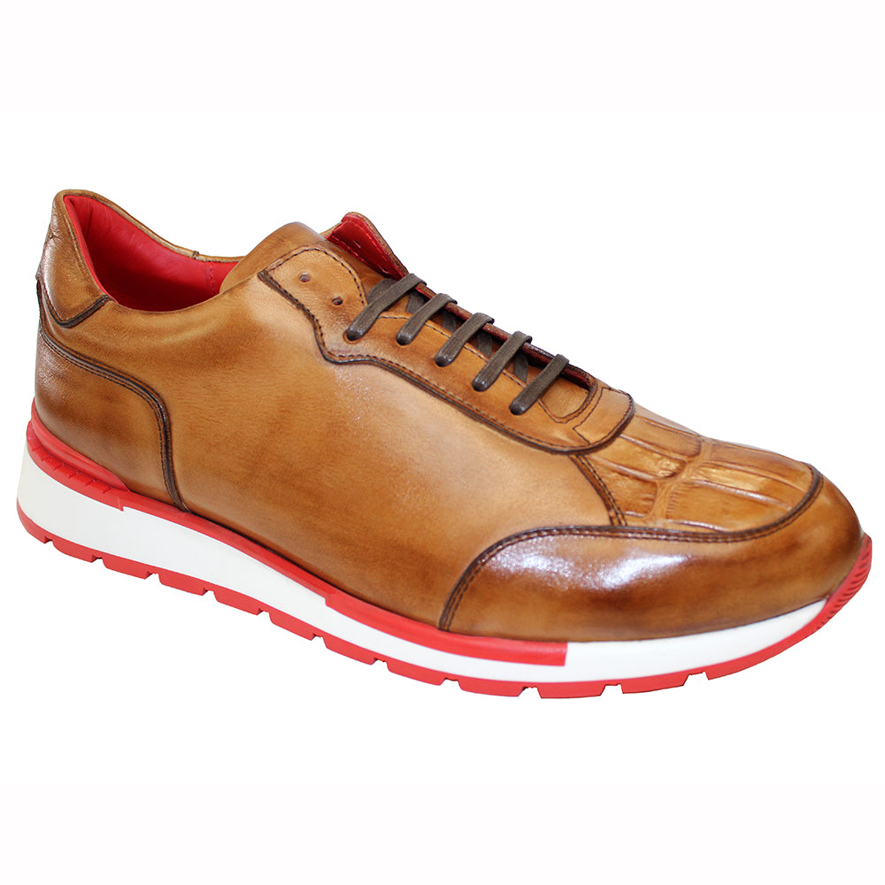 Fennix Freddie Leather & Alligator Sneakers Cognac