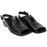 Fennix FX127 Genuine Alligator / Calfskin Sandals Black