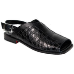 Fennix FX126 Genuine Alligator / Calfskin Sandals Black