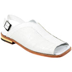 Fennix FX126 Genuine Alligator / Calfskin Sandals White