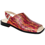 Fennix FX127 Genuine Snakeskin Sandals Multi Orange Fuscia