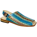 Fennix FX127 Genuine Snakeskin Sandals Multi Turquoise