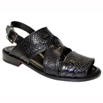 Fennix Harold Alligator Sandals Black