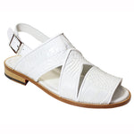 Fennix Harold Alligator Sandals White