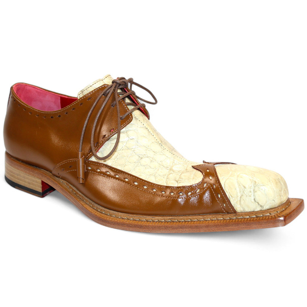 Fennix Harry Genuine Alligator/Leather Shoes Beige/Brandy