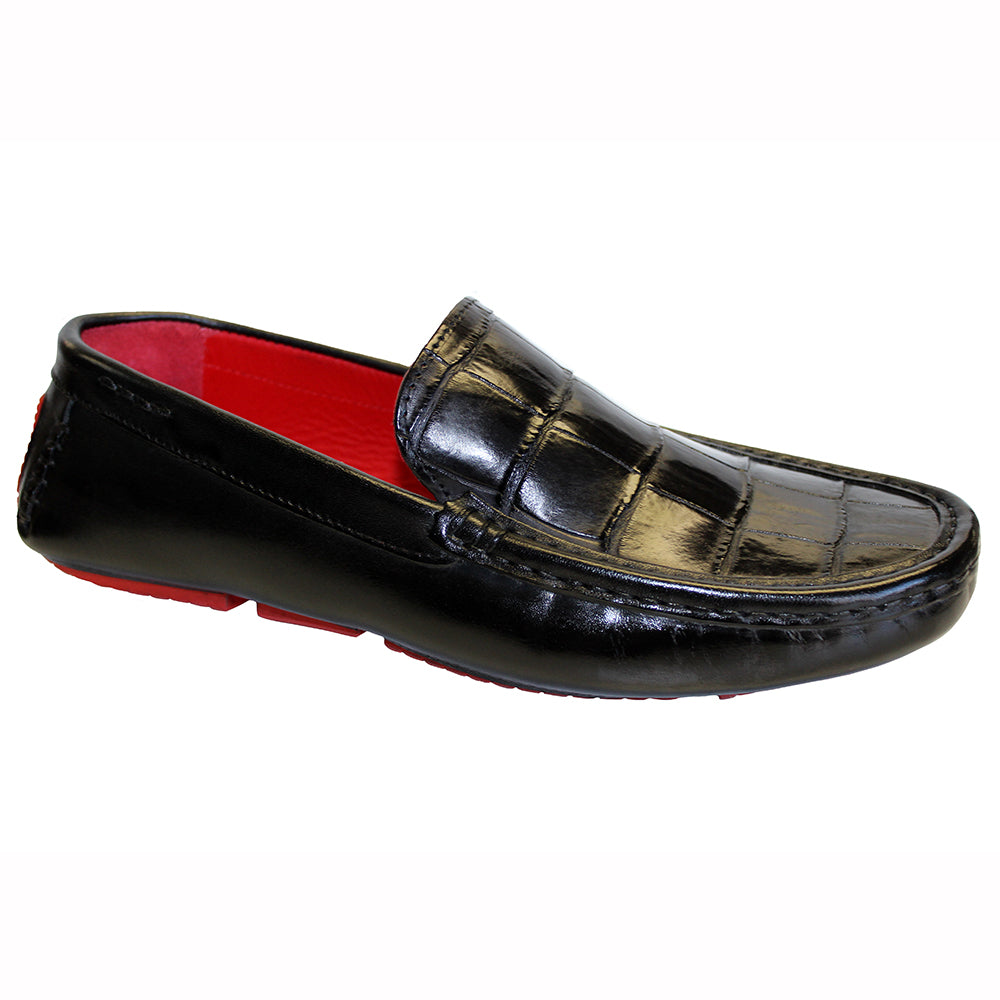 Fennix Hunter Leather & Alligator Loafers Black