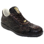 Fennix Jack Calfskin and Hornback Lace-up Sneakers Chocolate