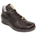 Fennix Jake Alligator & Calfskin Sneakers Chocolate