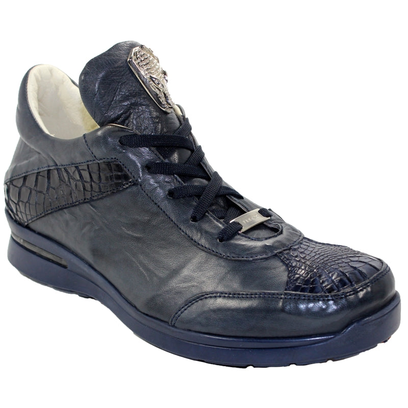 Fennix Jake Alligator & Calfskin Sneakers Navy